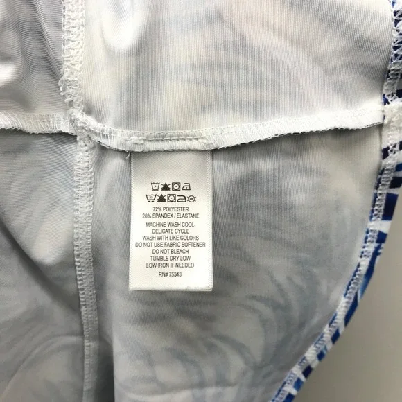 NWOT Women's Tommy Bahama Golf Stretch Dress Blue White Palm Frond Size MEDIUM - Picture 7 of 8